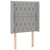 Image de vidaXL Tête de Lit avec Oreilles Meuble de Chambre à Coucher Accessoire de Lit Simple Tête de Cadre de Lit Intérieur Gris Clair 83x16x118/128 cm Tissu
