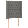 Image de vidaXL Tête de Lit avec Oreilles Meuble de Chambre à Coucher Accessoire de Lit Simple Tête de Cadre de Lit Intérieur Gris Foncé 83x16x118/128 cm Tissu