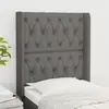 Image de vidaXL Tête de lit avec oreilles Gris foncé 83x16x118/128 cm Tissu