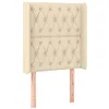 Image de vidaXL Tête de Lit avec Oreilles Meuble de Chambre à Coucher Accessoire de Lit Simple Tête de Cadre de Lit Intérieur Crème 83x16x118/128 cm Tissu