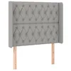Image de vidaXL Tête de lit avec Oreilles Gris Clair 93x16x118/128 cm Tissu