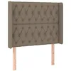 Image de vidaXL Tête de Lit avec Oreilles Meuble de Chambre à Coucher Accessoire de Lit Simple Tête de Cadre de Lit Intérieur Taupe 93x16x118/128 cm Tissu