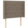 Image de vidaXL Tête de Lit avec Oreilles Meuble de Chambre à Coucher Accessoire de Lit Simple Tête de Cadre de Lit Intérieur Taupe 103x16x118/128 cm Tissu