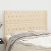 Image de vidaXL Tête de lit avec oreilles Crème 147x16x118/128 cm Tissu