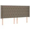 Image de vidaXL Tête de Lit avec Oreilles Meuble de Chambre à Coucher Accessoire de Lit Double Tête de Cadre de Lit Intérieur Taupe 183x16x118/128 cm Tissu