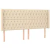 Image de vidaXL Tête de lit avec Oreilles Crème 203x16x118/128 cm Tissu