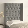 Image de vidaXL Tête de lit avec oreilles Gris clair 83x16x118/128 cm Velours