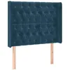 Image de vidaXL Tête de lit avec Oreilles Bleu foncé 93x16x118/128 cm Velours
