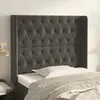 Image de vidaXL Tête de lit avec oreilles Gris foncé 103x16x118/128 cm Velours