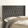 Image de vidaXL Tête de lit avec oreilles Gris foncé 163x16x118/128 cm Velours