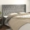 Image de vidaXL Tête de lit avec oreilles Gris clair 183x16x118/128 cm Velours
