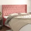 Image de vidaXL Tête de lit avec oreilles Rose 183x16x118/128 cm Velours