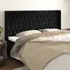 Image de vidaXL Tête de lit avec oreilles Noir 203x16x118/128 cm Velours