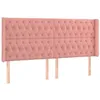 Image de vidaXL Tête de Lit avec Oreilles Meuble de Chambre à Coucher Accessoire de Lit Double Tête de Cadre de Lit Intérieur Rose 203x16x118/128 cm Velours