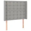 Image de vidaXL Tête de lit avec Oreilles Gris Clair 93x16x118/128 cm Tissu