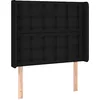 Image de vidaXL Tête de lit avec Oreilles Noir 93x16x118/128 cm Tissu