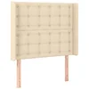 Image de vidaXL Tête de lit avec Oreilles Crème 93x16x118/128 cm Tissu
