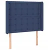 Image de vidaXL Tête de Lit avec Oreilles Meuble de Chambre à Coucher Accessoire de Lit Simple Tête de Cadre de Lit Intérieur Bleu 93x16x118/128 cm Tissu