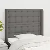 Image de vidaXL Tête de lit avec oreilles Gris foncé 103x16x118/128 cm Tissu