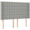 Image de vidaXL Tête de Lit avec Oreilles Meuble de Chambre à Coucher Accessoire de Lit Double Tête de Cadre de Lit Gris Clair 147x16x118/128 cm Tissu