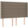 Image de vidaXL Tête de Lit avec Oreilles Meuble de Chambre à Coucher Accessoire de Lit Double Tête de Cadre de Lit Intérieur Taupe 147x16x118/128 cm Tissu