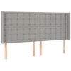 Image de vidaXL Tête de Lit avec Oreilles Meuble de Chambre à Coucher Accessoire de Lit Double Tête de Cadre de Lit Gris Clair 183x16x118/128 cm Tissu
