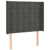 Image de vidaXL Tête de lit avec Oreilles Gris foncé 83x16x118/128 cm Velours