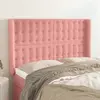 Image de vidaXL Tête de lit avec oreilles Rose 147x16x118/128 cm Velours