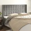 Image de vidaXL Tête de lit avec oreilles Gris clair 163x16x118/128 cm Velours