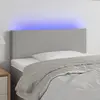 Image de vidaXL Tête de lit à LED Gris clair 100x5x78/88 cm Tissu