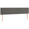 Image de vidaXL Tête de Lit à LED Meuble de Chambre à Coucher Accessoire de Lit Double Tête de Cadre de Lit Intérieur Gris Foncé 180x5x78/88 cm Velours