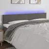 Image de vidaXL Tête de lit à LED Gris foncé 180x5x78/88 cm Velours