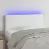 Image de vidaXL Tête de lit à LED Blanc 90x5x78/88 cm Similicuir