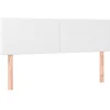 Image de vidaXL Tête de Lit à LED Meuble de Chambre à Coucher Accessoire de Lit Double Tête de Cadre de Lit Intérieur Blanc 144x5x78/88 cm Similicuir