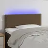 Image de vidaXL Tête de lit à LED Marron Foncé 100x5x78/88 cm Tissu