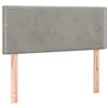 Image de vidaXL Tête de Lit à LED Meuble de Chambre à Coucher Accessoire de Lit Simple Tête de Cadre de Lit Intérieur Gris Clair 90x5x78/88 cm Velours