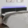 Image de vidaXL Tête de lit à LED Noir 160x5x78/88 cm Velours
