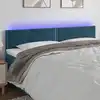 Image de vidaXL Tête de lit à LED Bleu foncé 180x5x78/88 cm Velours