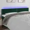 Image de vidaXL Tête de lit à LED Vert foncé 200x5x78/88 cm Velours