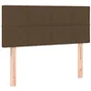 Image de vidaXL Tête de Lit à LED Meuble de Chambre à Coucher Accessoire de Lit Simple Tête de Cadre de Lit Intérieur Marron Foncé 90x5x78/88 cm Tissu