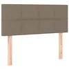 Image de vidaXL Tête de Lit à LED Meuble de Chambre à Coucher Accessoire de Lit Simple Tête de Cadre de Lit Intérieur Taupe 90x5x78/88 cm Tissu