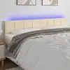 Image de vidaXL Tête de lit à LED Crème 160x5x78/88 cm Tissu