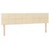 Image de vidaXL Tête de Lit à LED Meuble de Chambre à Coucher Accessoire de Lit Double Tête de Cadre de Lit Intérieur Crème 200x5x78/88 cm Tissu