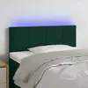 Image de vidaXL Tête de lit à LED Vert foncé 100x5x78/88 cm Velours