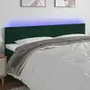 Image de vidaXL Tête de lit à LED Vert foncé 160x5x78/88 cm Velours