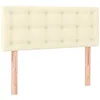 Image de vidaXL Tête de Lit à LED Meuble de Chambre à Coucher Accessoire de Lit Simple Tête de Cadre de Lit Intérieur Crème 90x5x78/88 cm Similicuir