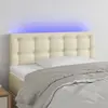Image de vidaXL Tête de lit à LED Crème 90x5x78/88 cm Similicuir
