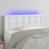 Image de vidaXL Tête de lit à LED Blanc 100x5x78/88 cm Similicuir