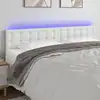 Image de vidaXL Tête de lit à LED Blanc 200x5x78/88 cm Similicuir