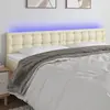 Image de vidaXL Tête de lit à LED Crème 200x5x78/88 cm Similicuir